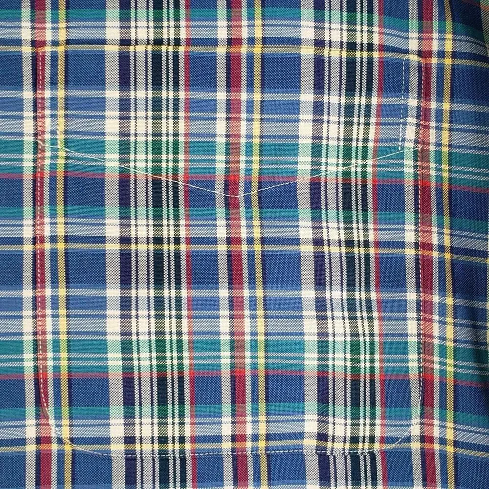 Polo Ralph Lauren Shirt Oxford Men's XL Blue Multicolor Plaid LS Button Down